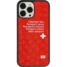 Coque iPhone 13 Pro Max - Silicone rigide noir Swiss Passport
