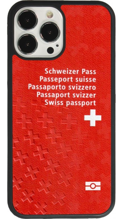 Coque iPhone 13 Pro Max - Silicone rigide noir Swiss Passport