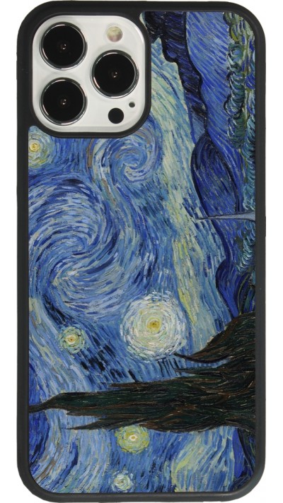 Coque iPhone 13 Pro Max - Silicone rigide noir Tableau art - La Nuit étoilée - Van Gogh