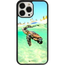Coque iPhone 13 Pro Max - Silicone rigide noir Turtle Underwater