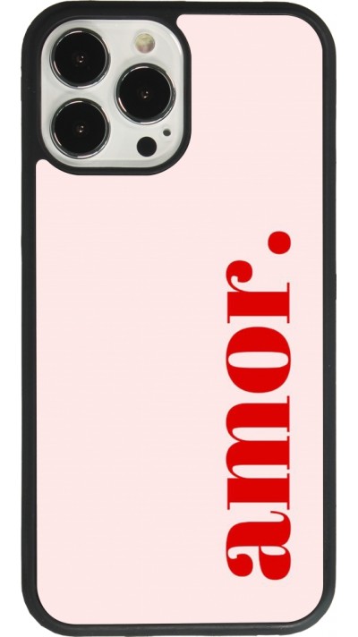 Coque iPhone 13 Pro Max - Silicone rigide noir Valentine 2024 amor