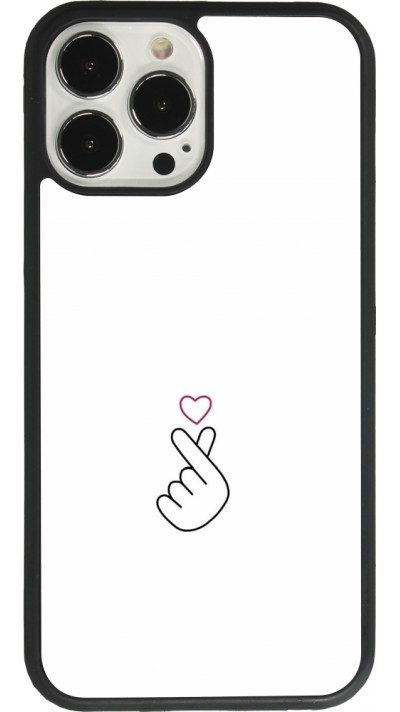 Coque iPhone 13 Pro Max - Silicone rigide noir Valentine 2024 heart by Millennials