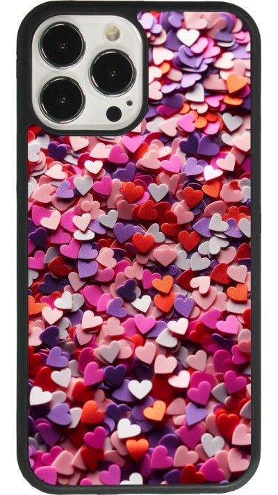 Coque iPhone 13 Pro Max - Silicone rigide noir Valentine 2025 Confetti