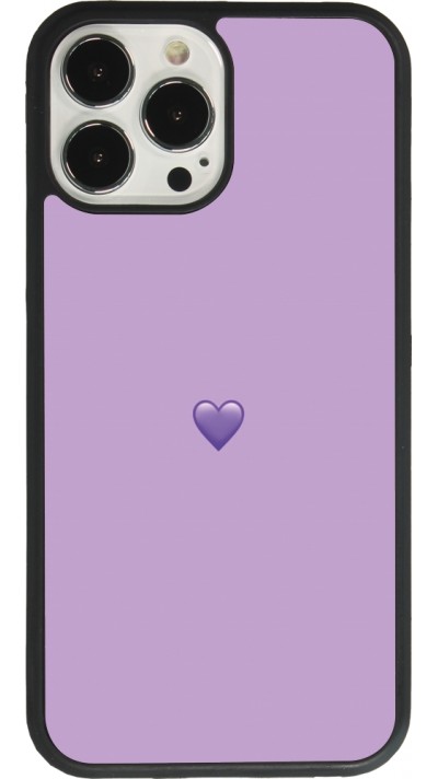 Coque iPhone 13 Pro Max - Silicone rigide noir Valentine 2023 purpule single heart