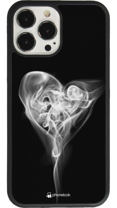 Coque iPhone 13 Pro Max - Silicone rigide noir Valentine 2022 Black Smoke