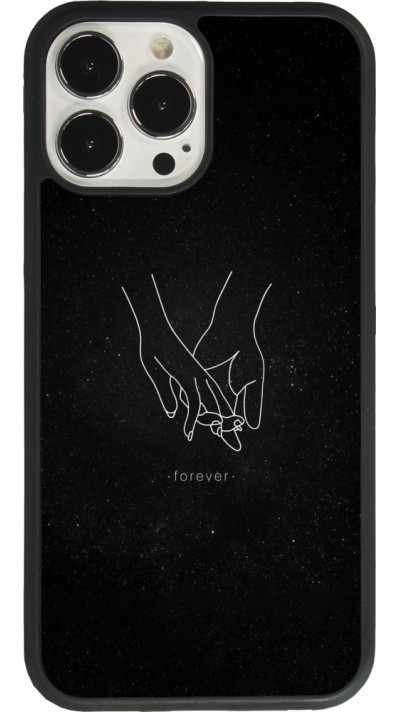 Coque iPhone 13 Pro Max - Silicone rigide noir Valentine 2023 hands forever