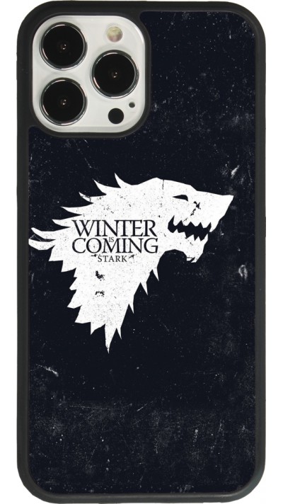 Coque iPhone 13 Pro Max - Silicone rigide noir Winter is coming Stark