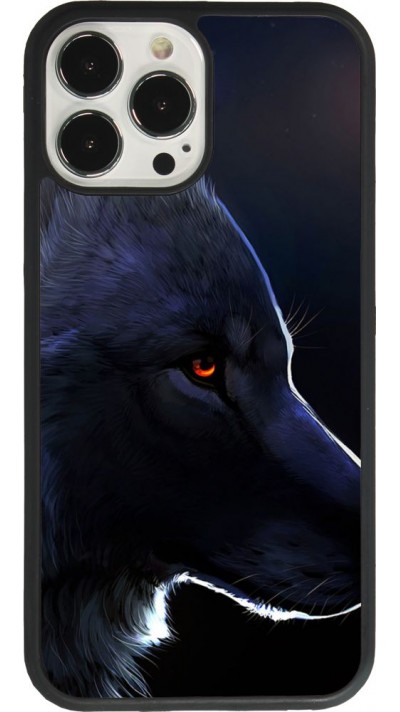 Coque iPhone 13 Pro Max - Silicone rigide noir Wolf Shape