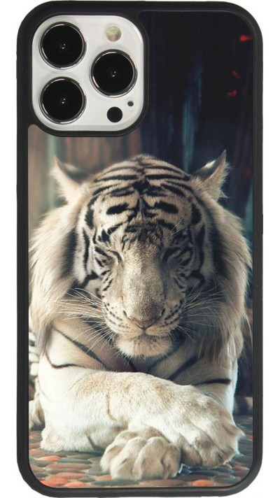 Coque iPhone 13 Pro Max - Silicone rigide noir Zen Tiger