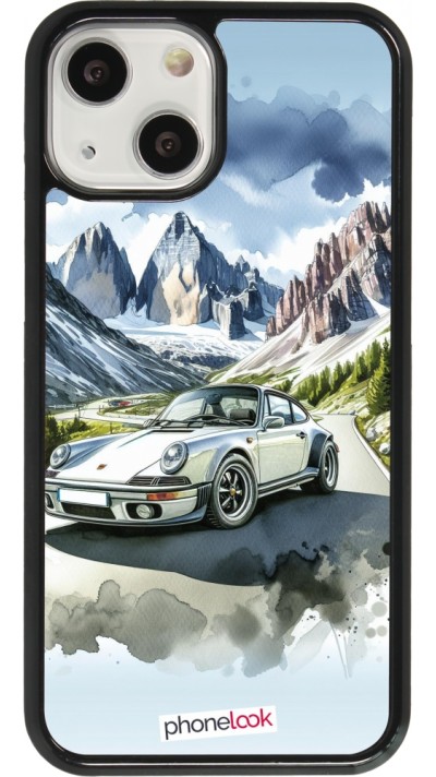 iPhone 13 mini Case Hülle - Porsche 911 Berg Aquarell