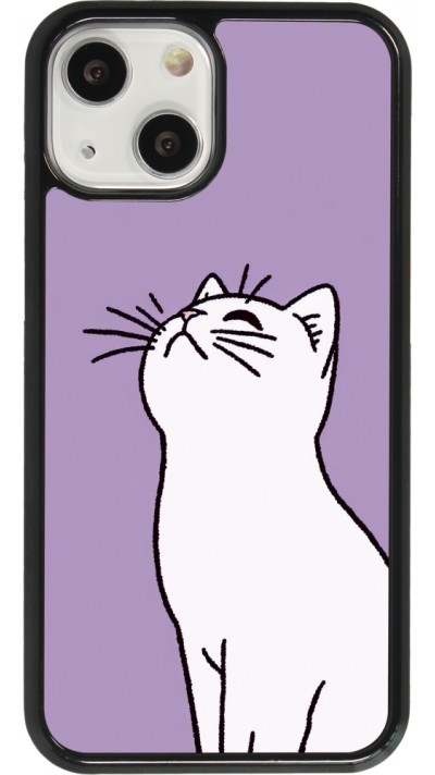 iPhone 13 mini Case Hülle - Chat auf lila Hintergrund