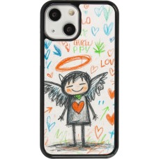 Coque iPhone 13 mini - Little Angel Sketch Love