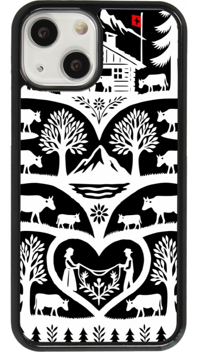 Coque iPhone 13 mini - Poya Suisse 2 noir