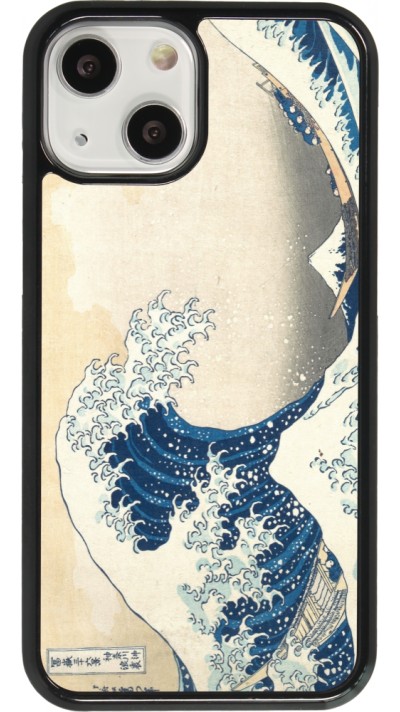 Coque iPhone 13 mini - Tableau art - La Grande Vague de Kanagawa - Hokusai