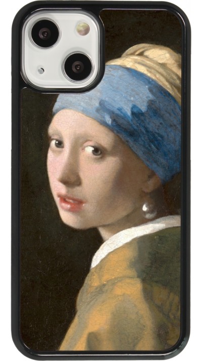 Coque iPhone 13 mini - Tableau art - La Jeune fille à la perle - Johannes Vermeer