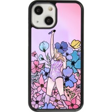 Coque iPhone 13 mini - Taylor Swift Sketch - Pink