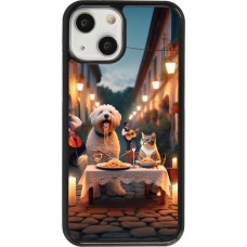 iPhone 13 mini Case Hülle - Valentin 2024 Hund & Katze Kerzenlicht