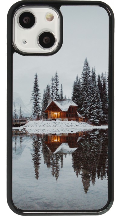 Coque iPhone 13 mini - Winter 25 Winter house forest afternoon