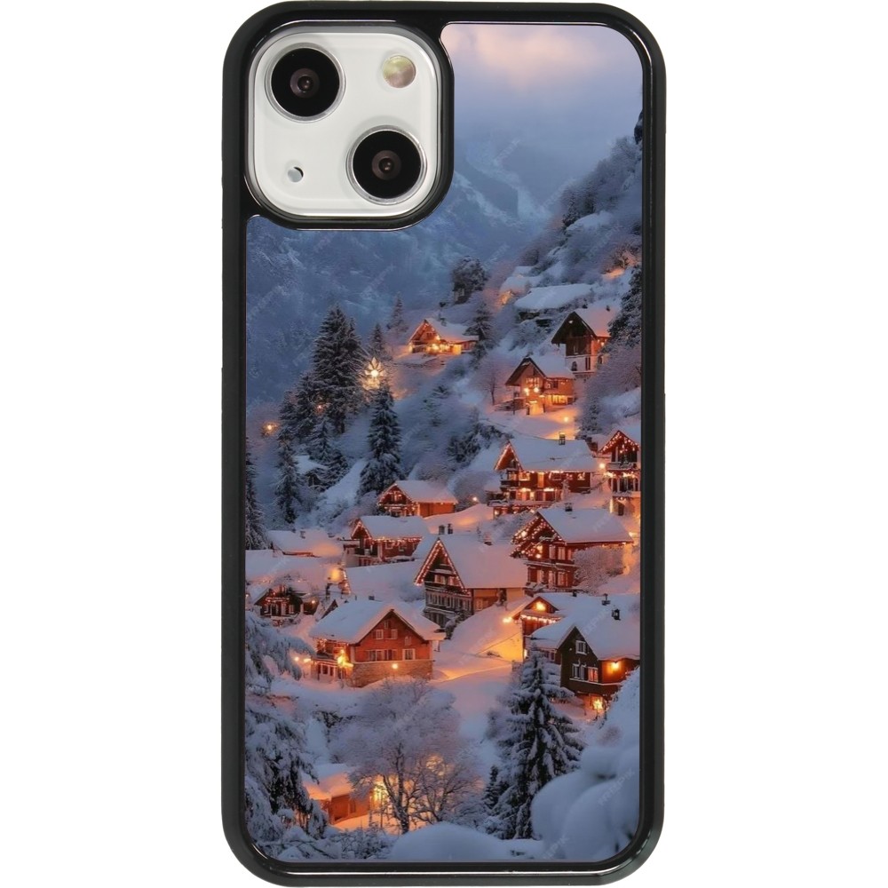 Coque iPhone 13 mini - Winter 25 Winter snowy village