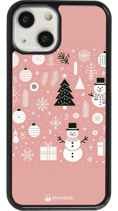 iPhone 13 mini Case Hülle - Weihnachten 2024 Rose Schneemann Weihnachten