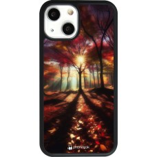 iPhone 13 mini Case Hülle - Silikon schwarz Herbstlicher goldener Glanz