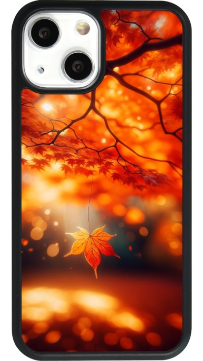 iPhone 13 mini Case Hülle - Silikon schwarz Herbst Magisch Orange