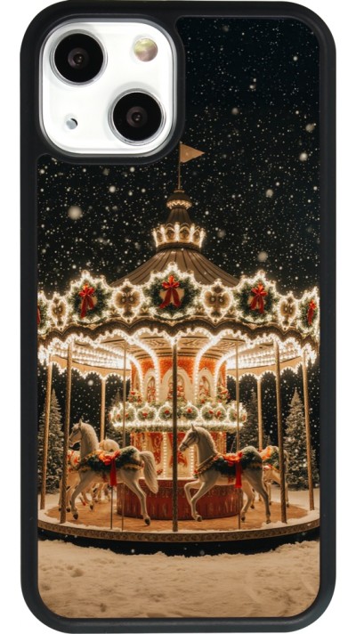 Coque iPhone 13 mini - Silicone rigide noir Christmas 25 Carousel