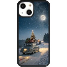 Coque iPhone 13 mini - Silicone rigide noir Christmas 25 Car with Tree Xmas