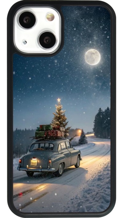 Coque iPhone 13 mini - Silicone rigide noir Christmas 25 Car with Tree Xmas