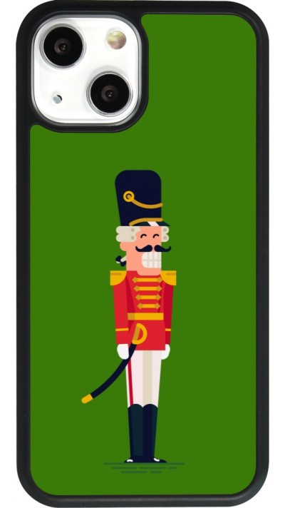 Coque iPhone 13 mini - Silicone rigide noir Christmas 25 Nutcracker Green