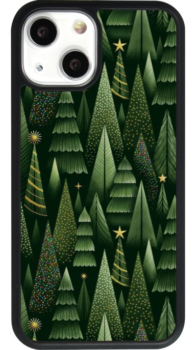 Coque iPhone 13 mini - Silicone rigide noir Christmas 25 Pattern Xmas Tree