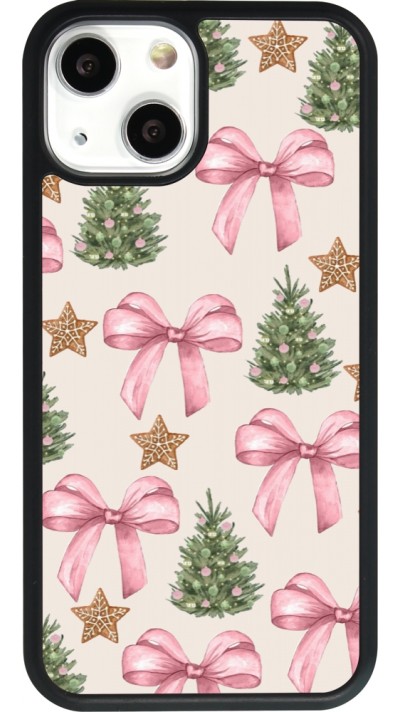 Coque iPhone 13 mini - Silicone rigide noir Christmas 25 Vintage Ribbons