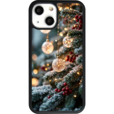 Coque iPhone 13 mini - Silicone rigide noir Christmas 25 Xmas Decorated Tree