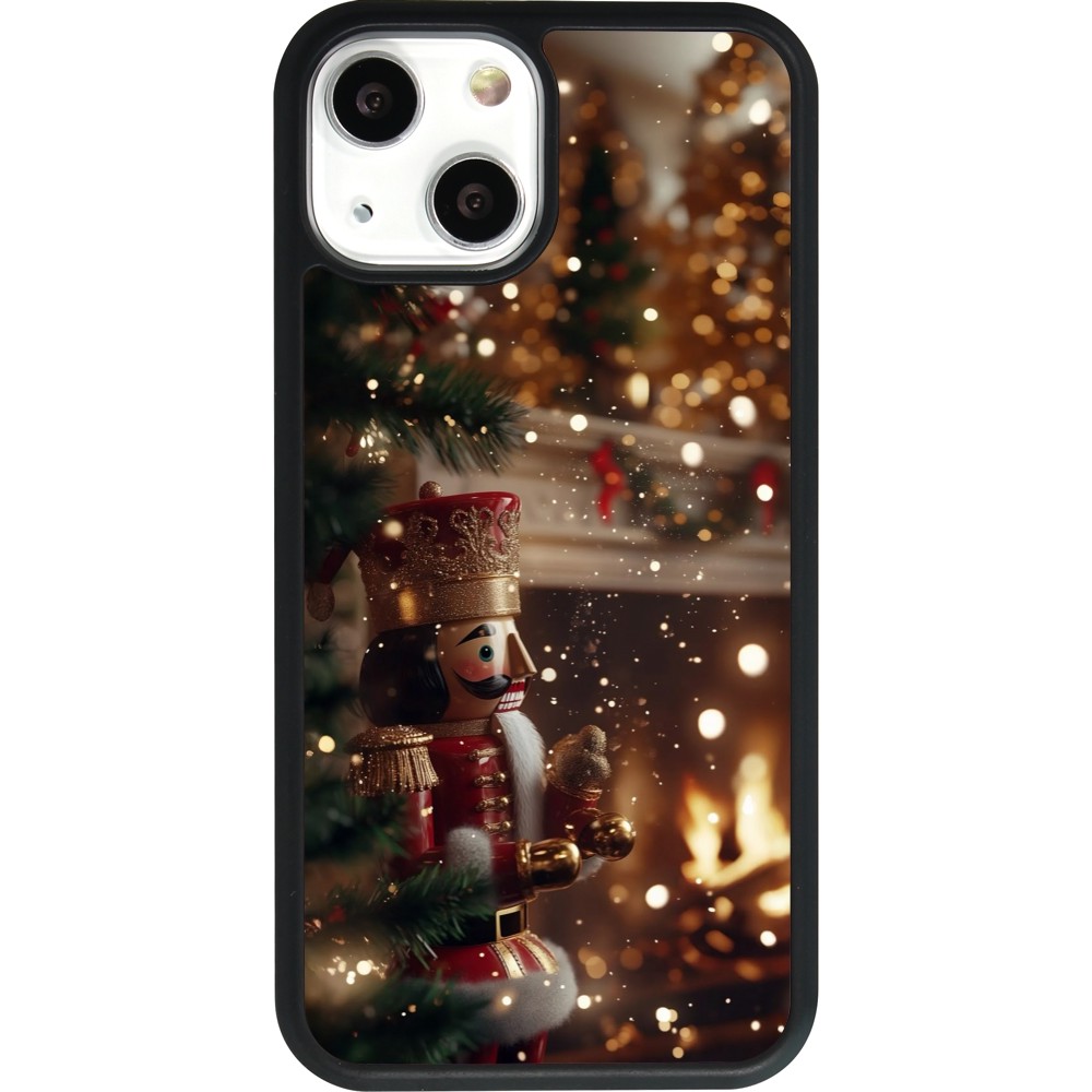 Coque iPhone 13 mini - Silicone rigide noir Christmas 25 Xmas Nutcracker