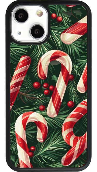 Coque iPhone 13 mini - Silicone rigide noir Christmas 25 Xmas Stick