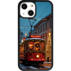 Coque iPhone 13 mini - Silicone rigide noir Christmas 25 Xmas Train
