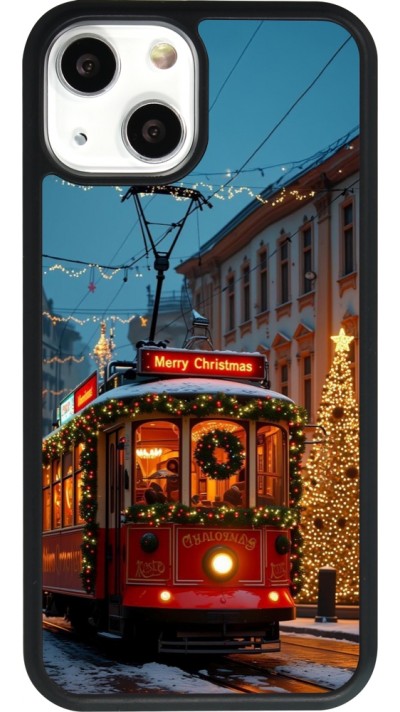 Coque iPhone 13 mini - Silicone rigide noir Christmas 25 Xmas Train