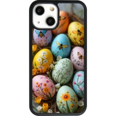 Coque iPhone 13 mini - Silicone rigide noir Easter 2026 Eggs with bees