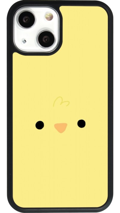 Coque iPhone 13 mini - Silicone rigide noir Easter 2026 Little chicken
