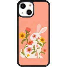 Coque iPhone 13 mini - Silicone rigide noir Easter 2026 Rabbit collage