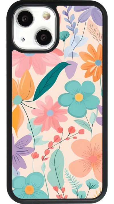 iPhone 13 mini Case Hülle - Silikon schwarz Easter 2024 spring flowers