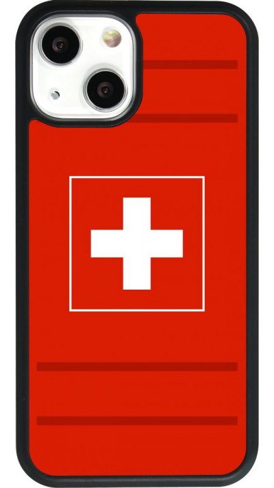 Coque iPhone 13 mini - Silicone rigide noir Euro 2020 Switzerland