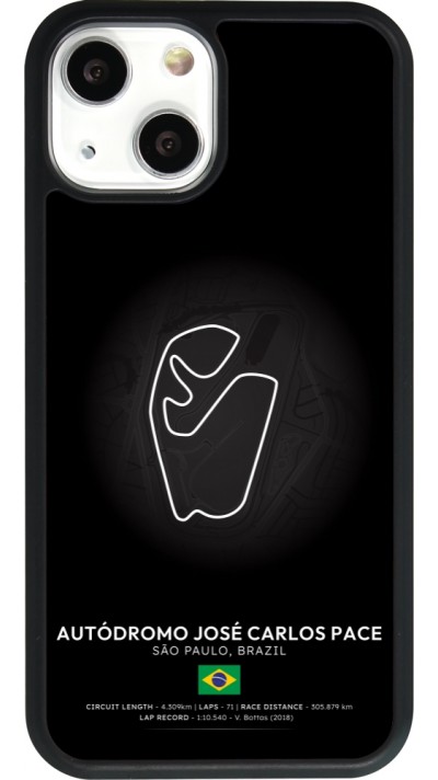 iPhone 13 mini Case Hülle - Silikon schwarz F1 Track 2025 Brazil