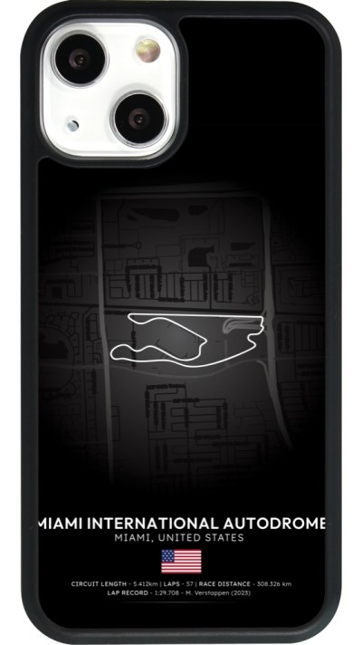 iPhone 13 mini Case Hülle - Silikon schwarz F1 Track 2025 Miami