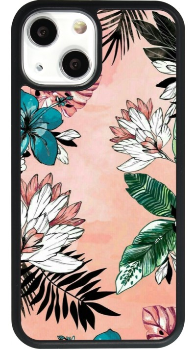 iPhone 13 mini Case Hülle - Silikon schwarz Flowers Artprint