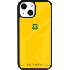 Coque iPhone 13 mini - Silicone rigide noir Maillot de football Afrique du Sud 2026 personnalisable