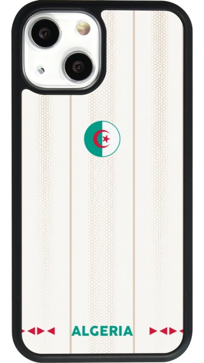 Coque iPhone 13 mini - Silicone rigide noir Maillot de football Algérie 2026 personnalisable