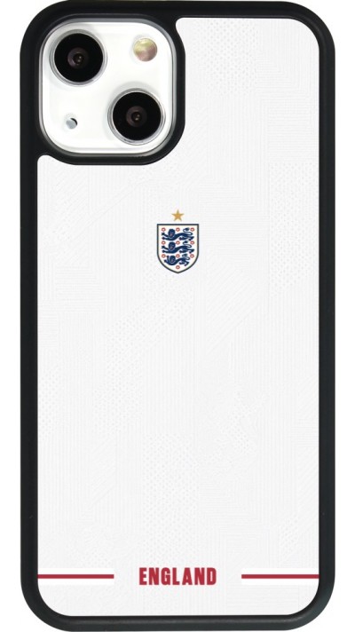 Coque iPhone 13 mini - Silicone rigide noir Maillot de football Angleterre 2026 personnalisable