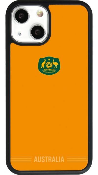 Coque iPhone 13 mini - Silicone rigide noir Maillot de football Australie 2026 personnalisable