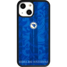 Coque iPhone 13 mini - Silicone rigide noir Maillot de football Bosnie-Herzégovine 2026 personnalisable